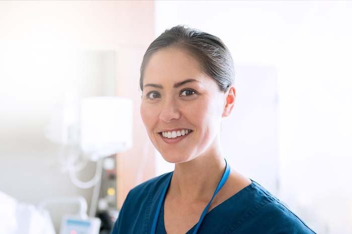 Female doctor in working modern hospital