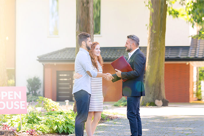 A couple looking at a property